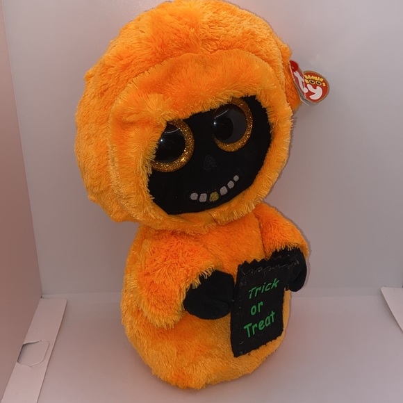 Ty Beanie Boos Grinner Orange Ghoul Halloween Trick or Treat Plush Stuffed Toy - Picture 12 of 12
